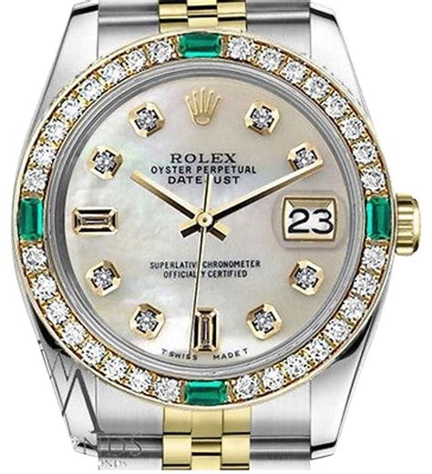 rolex two tone mop emerald|Rolex Watch Emerald .